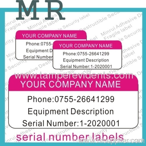 Custom Tamper Evident Asset Sticker,printable Tamper Proof Property Label With Company Name& Logo,destructive Labels